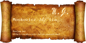 Moskovicz Júlia névjegykártya